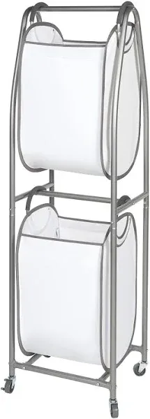 Neatfreak 2 Tier Rolling Vertical Laundry Sorter White