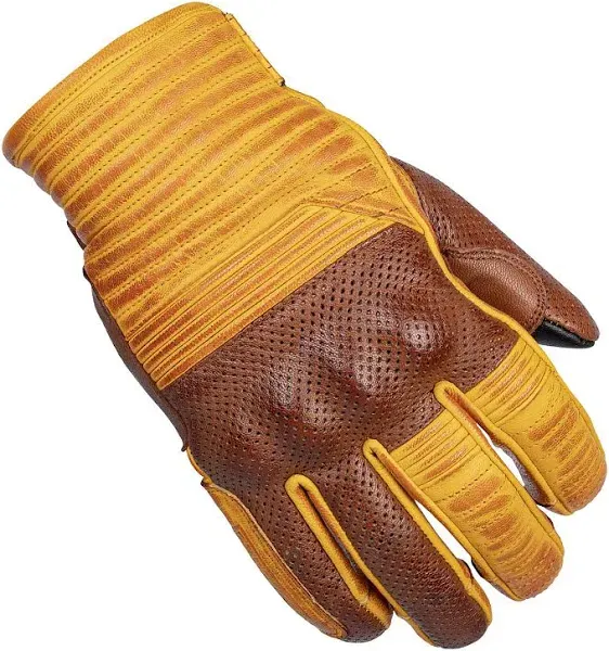 Cortech Bully Short Cuff Leather Gloves Gold/Brown XXL