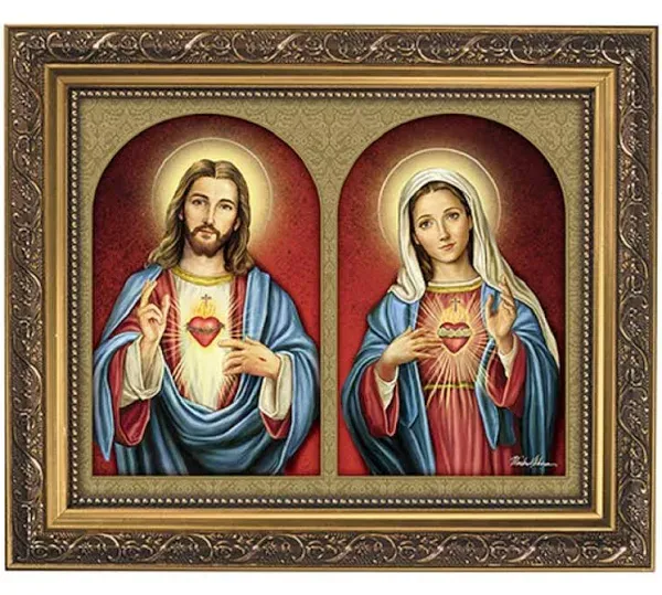 The Sacred Hearts Ornate Gold Finish Frame