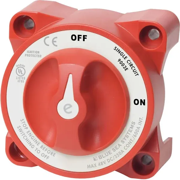 9003E e-Series Battery Switch, On/Off, Red