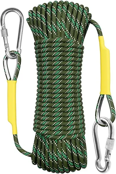 32 ft Outdoor Climbing Rope Static Rock Climbing Rope, Escape Rope Ice Climbing