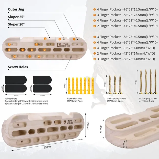 Two Stones Climbing Hangboard