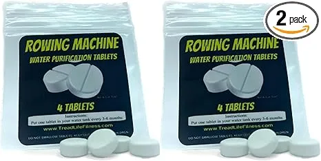 Rowing Machine Water Purification Tablets | Universal Water Rowing Machine Tank Cleaner | Safe, Eco-Friendly Formula | 4 Tablets