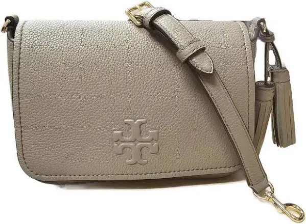 Tory Burch 144688 Thea Flap Black With Gold Hardware Leather Women's Crossbody Bag