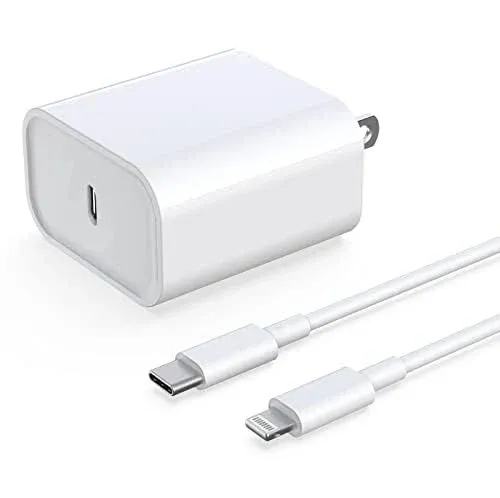 MFi Certified iPhone Fast Charger, Veetone 20W PD Type C Power Wall Charger Travel Plug with 6ft USB C to Lightning Quick Charging Sync Cable