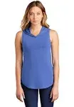 District Women's Perfect Tri Sleeveless Hoodie DT1375, Royal Frost