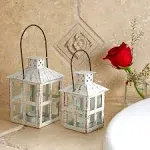 Kate Aspen Vintage White Distressed Lantern