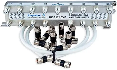 Amphenol Digital High-Performance 16-Way Coaxial Splitter BDS1216FV Kit