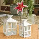 Vintage Decorative White Lantern - 6-in