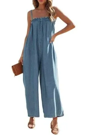 Cupshe Denim Wide Leg Cami Jumpsuit