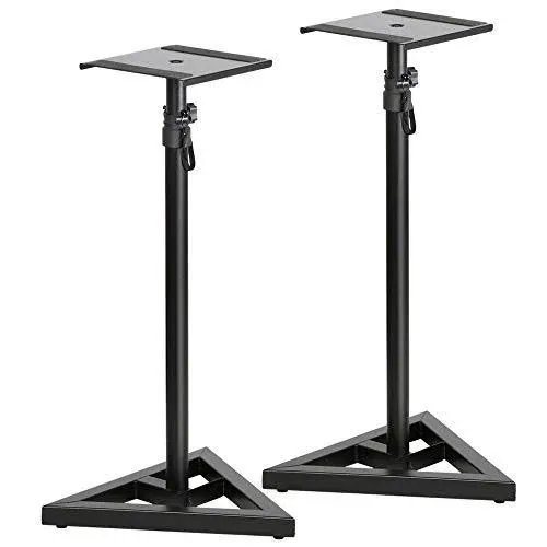 (TM) Upgraded Height Adjustable Speaker Stands Mounts, Two in One Floor Stand...