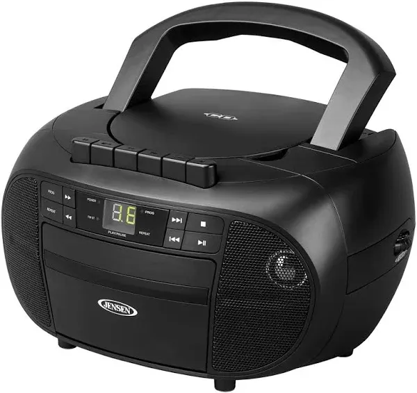 Jensen CD-550 Portable Stereo Cassette Recorder & CD Player with AM-FM Radio