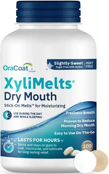 XyliMelts Dry Mouth Moisturizing Oral Adhering Discs 40 Count, 6 Pack, Mild M...