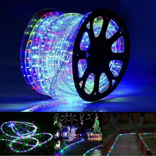 LED Rope Lights Outdoor, 720 LED Connectable and Flexible Tube 100ft Multicolor