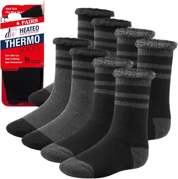 Debra Weitzner Thermal Socks for Men Women Warm Socks 4/6 Pairs Crew Winter Thick Boot Socks - Christmas Gift