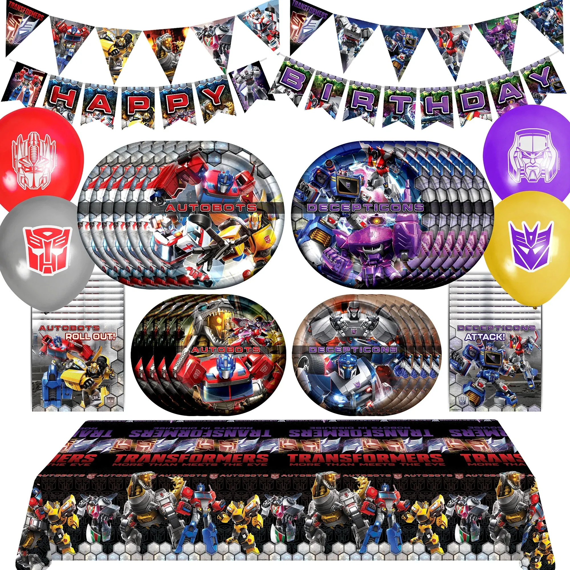 Transformers Birthday Decorations Complete Set for 16 Guests