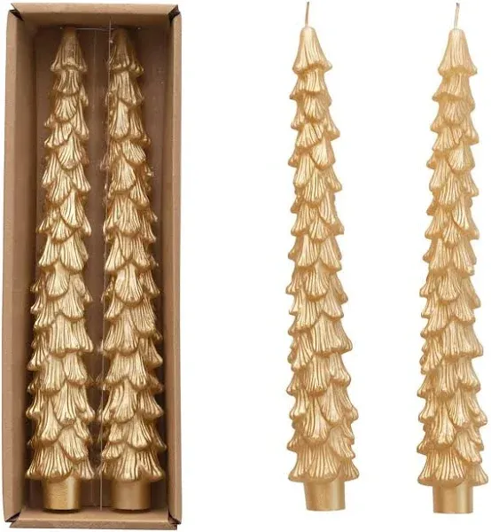 Marmalade Mercantile 10" Tree Shaped Unscented Taper Candles (Set of 2)