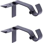 (2-Pk) Kenney Curtain Rod Bracket Matte Black KN76008