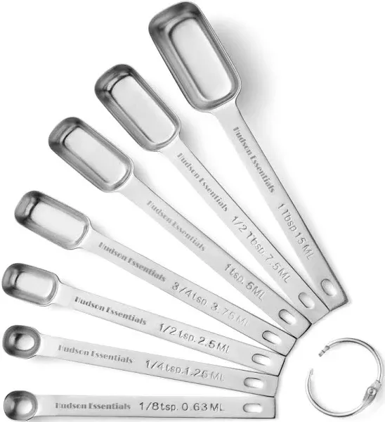 Stainless Steel Measuring Spoons Set for Dry or Liquid - Fits in Spice Jars - Se