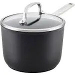 KitchenAid Hard Anodized Induction Nonstick Saucepan with Lid, 2 Quart, Matte Black