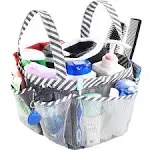 Haundry Mesh Shower Caddy Bag, Large College Dorm Bathroom Caddy Organizer with Key Hook and 2 Oxford Handles, 8 Basket Pockets, Portable Hanging Caddy Bag for Camping Gym