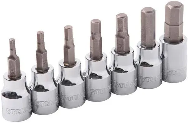 Steelman 55481 7-Piece 3/8" Drive SAE Hex Bit Socket Set