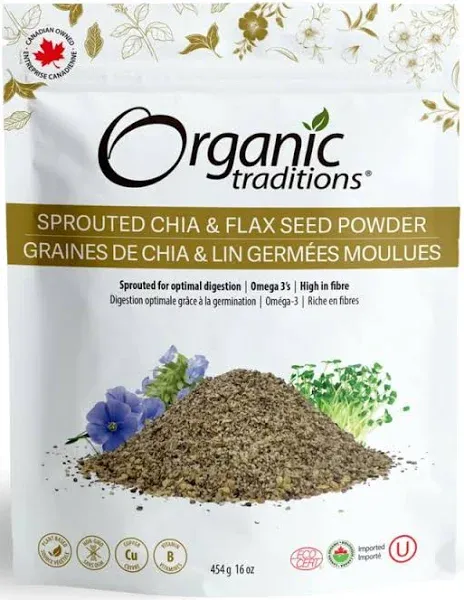 Organic Traditions Sprouted Chia & Flax Seed Powder