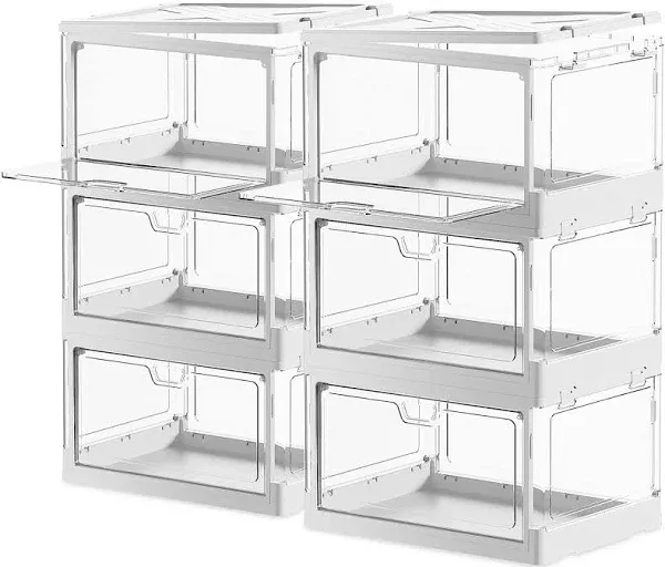 PRANDOM 140 qt Stackable Clear Storage Bins with Lids