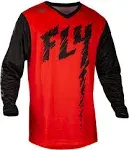 Fly Racing Youth F-16 Long Sleeve Jersey (Red/Black/Grey) (Youth L) 