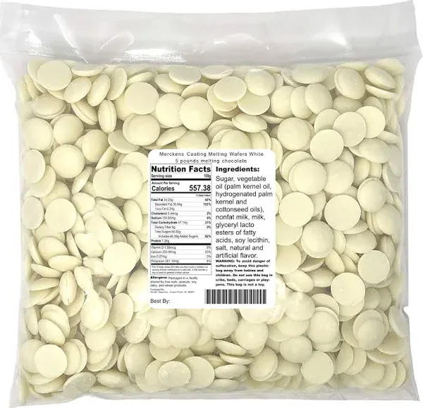 Merckens Coating Melting Wafers Chocolate White 10 Pounds