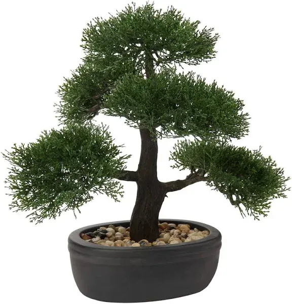 Artificial Bonsai Tree Juniper Faux Plants Indoor Small Fake Plants Decor with Ceramic Pots for Home Table Office Desk Bathroom Shelf Bedroom Living Room Farmhouse Decorations