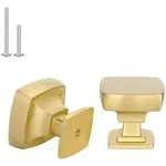 Haliwu 10 Pack/Cabinet Knobs Gold, Brass Cabinet Knobs Brushed Gold Knobs for Dresser Drawers Kitchen Hardware Door Knob