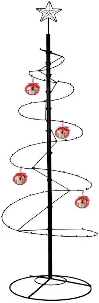 HOHIYA 84 Inch Metal Christmas Tree Spiral Wrought Iron Ornament Display Stand