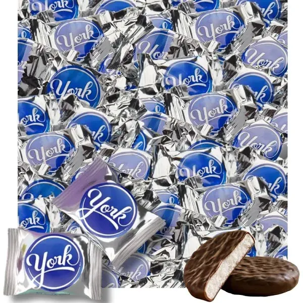 York Peppermint Patties - Dark Chocolate Peppermint Egg Candies - Individually Wrapped – Bulk Pack - 1 Pound