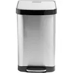 Honey-Can-Do Stainless Steel 50L Step Trash Can - Silver