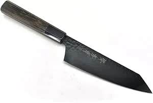 Sakai Takayuki/KUROK<wbr/>AGE VG-10 Hammered Kengata Santoku 160 mm Black Wenge Handle