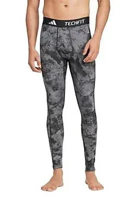 adidas Men's Techfit Training All Over Printed Long Tights