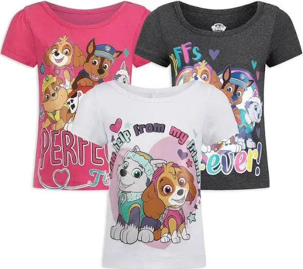 Nickelodeon Paw Patrol Girls' 3-Pack T-Shirts