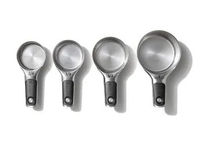 OXO 4pc Stainless Steel Magnetic Measuring Cups Set Black