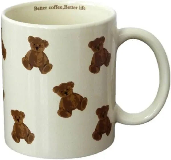 Heardbeli Cute Vintage Cartoon Bear Mug