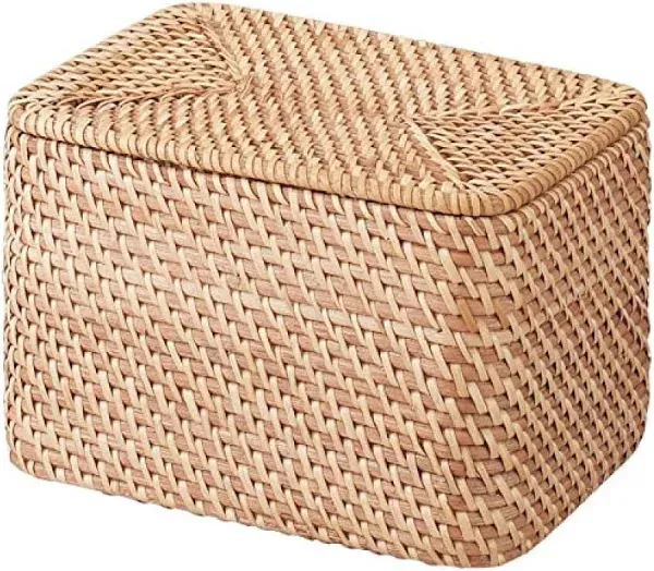 Muji Overlapping Rattan Rectangular Box with Lid