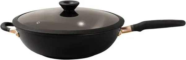 Meyer Accent Series 12.75&#039;&#039; Induction Stir Fry Pan w/ Helper Handle &amp; Glass Lid