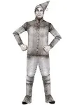 Adult Silver Tin Man Halloween Costume Shirt, Pants, Gloves, Boot Covers, Hood