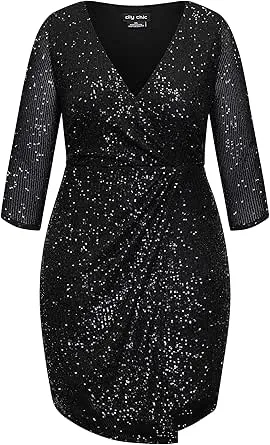 City Chic Women's Plus Size Razzle Dress