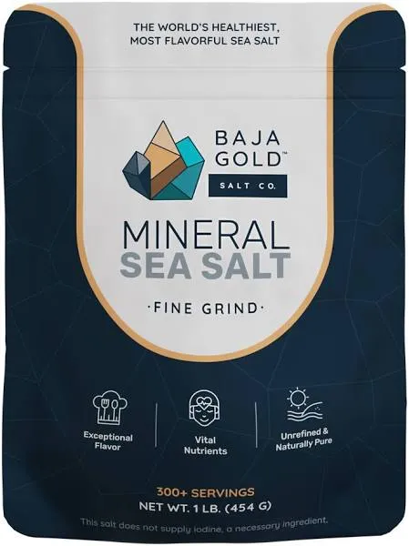 Mineral Sea Salt, Natural Grain Crystals, 1 Lb. Bag