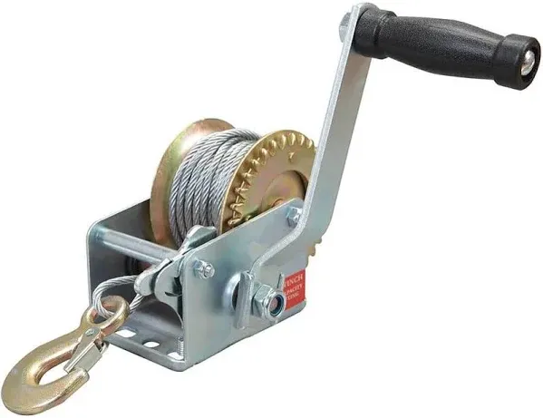 ATRT1061CR  600Lbs Capacity Manual Hand Crank Winch with 26.3FT Steel Cable