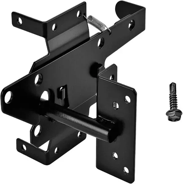 Self-Locking Gate Latch Heavy Duty Post Mount - Automatic Gravity Lever Lock 