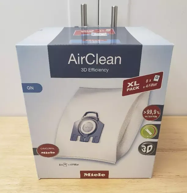 Miele AirClean 3D Efficiency Dust Bag Type GN XL Value Pack 8 Bags 4 Filters