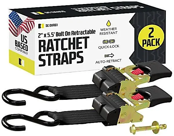 DC Cargo Bolt-On Auto-Retract Ratchet Straps