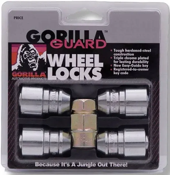 Gorilla Guard Wheel Lug Nut Locks 14mm x 1.50 Acorn Bulge Seat Chrome Set of 4